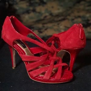 Red High Heel Suede Pumps - Shipping cost just reduced!  Don’t miss out.